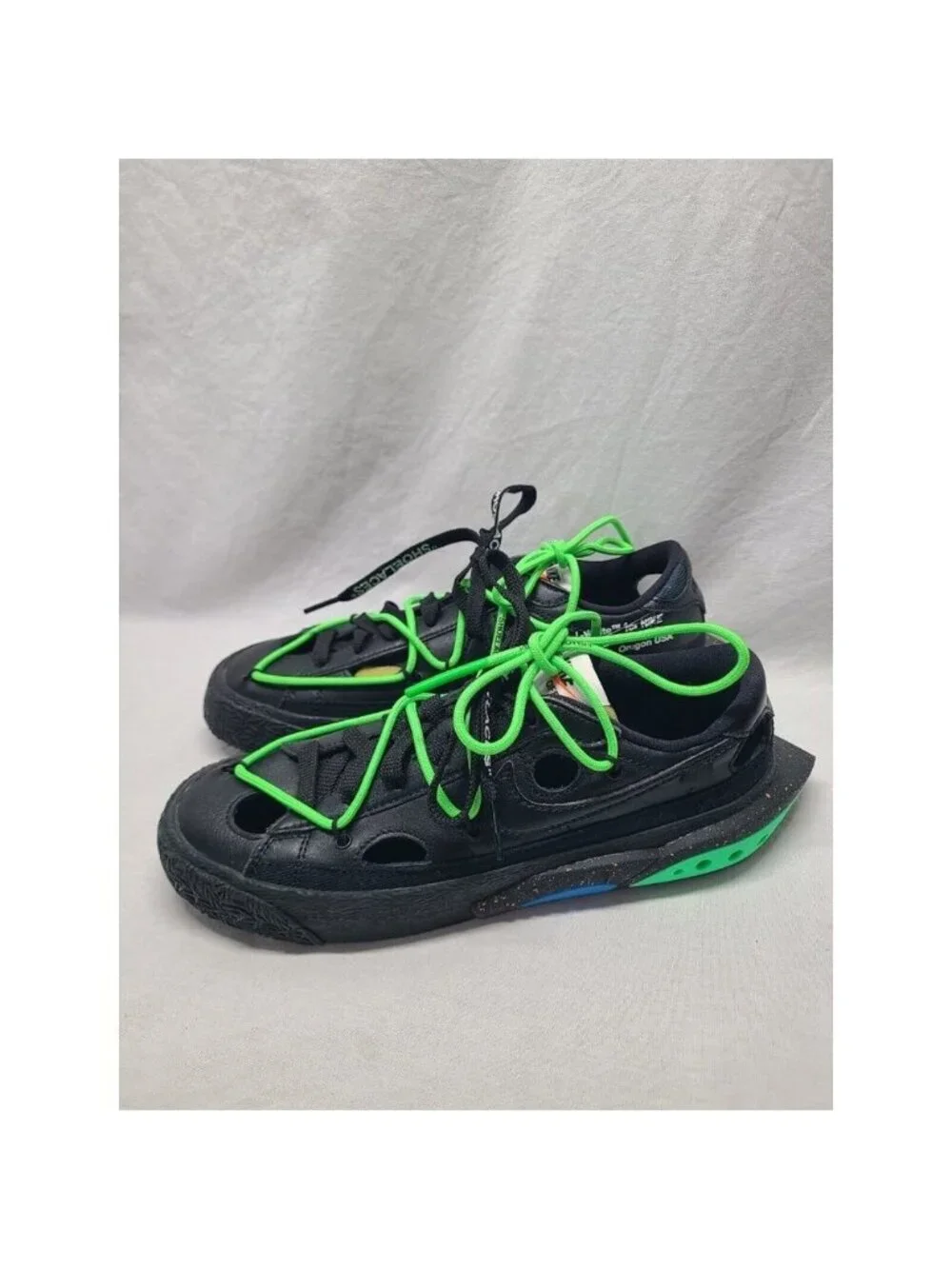 Nike Blazer Low x Off-White ‘77 Black Electro Green Mens Size 6.5 DH7863-100